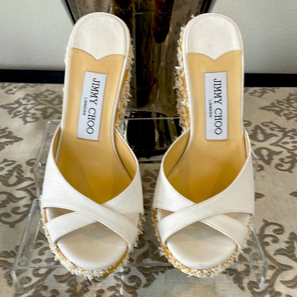 Jimmy Choo White Confetti Sandals - Picture 1 of 11